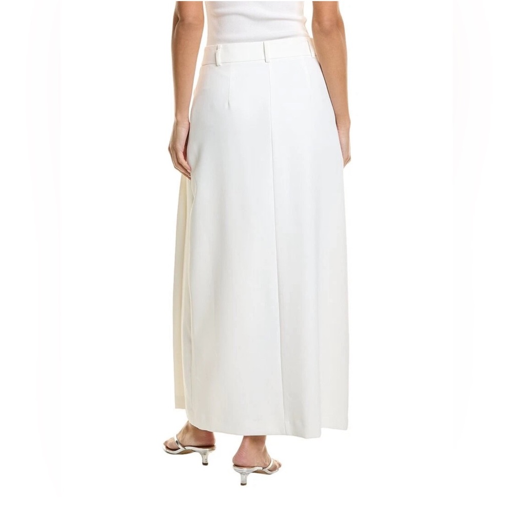 Sz 10 Kenneth Cole Womens Fly Front Pleated Maxi Skirt, White NWT - Picture 2 of 12